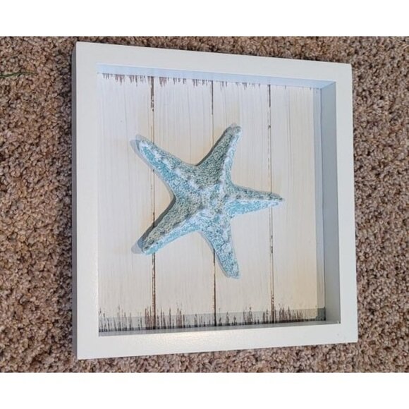 New Beach Decor Starfish Wall Art (Framed Set of 3) Coastal 3D Seashell - Picture 3 of 4